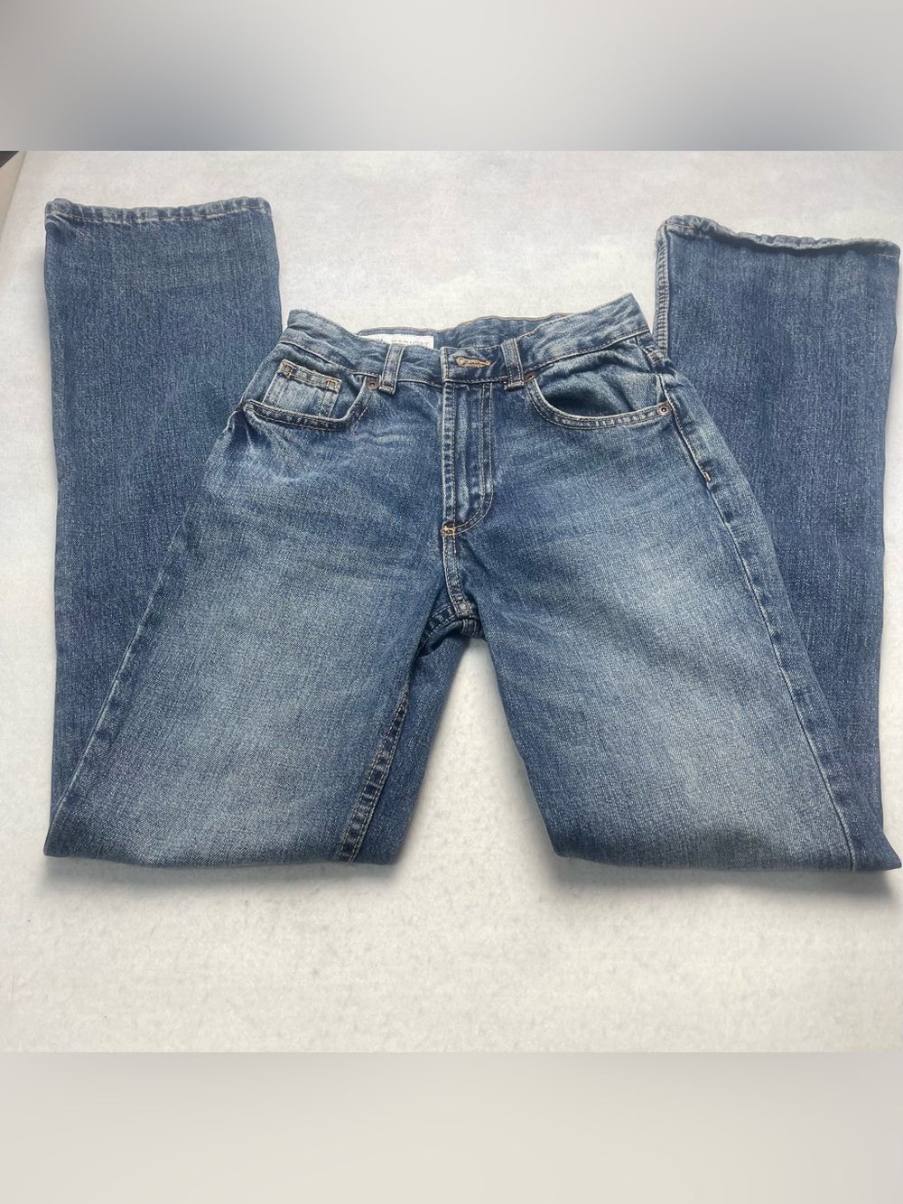 Zara Blue straight Leg Jeans with Subtle Fading Size 0